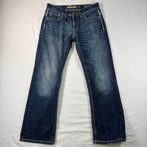 BKE Carter Straight Leg Jeans Mens 30S Blue Cotton Denim Heavy Stitching